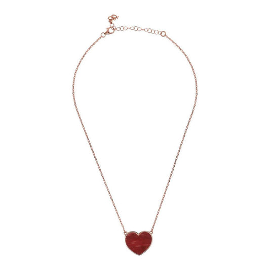Bronzallure Necklace with Natural Stone Heart Pendant