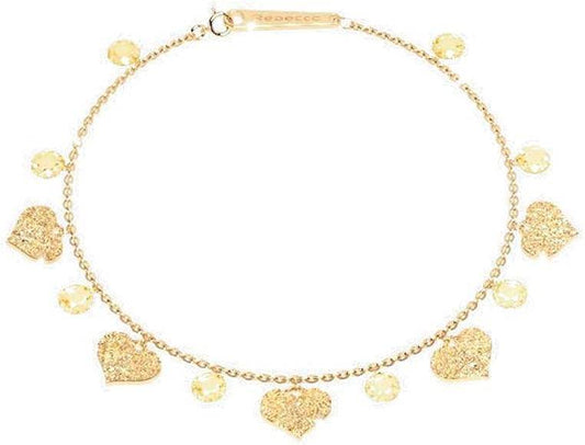 Bracciale Rebecca Lucciole Dorato con Cuori e Pietre Gialle