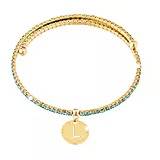 Bracciale Rebecca My World Tennis Dorato e Pietre Azzurre con Pendente L