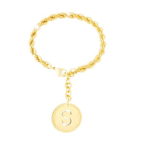 Bracciale Rebecca MyWorld Dorato a Corda con Iniziale S