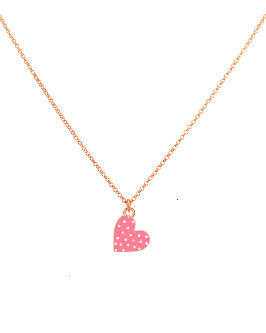 Collar de corazón esmaltado rosa Versari