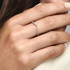 Pandora Sparkling Wish Ring Rose Gold White Stones