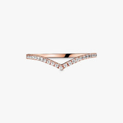 Pandora Sparkling Wish Ring Rose Gold White Stones