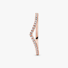 Pandora Sparkling Wish Ring Rose Gold White Stones