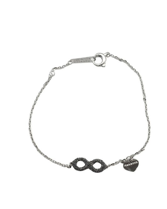 Rebecca Jolie Infinity Bracelet in Silver and Diamond Dust