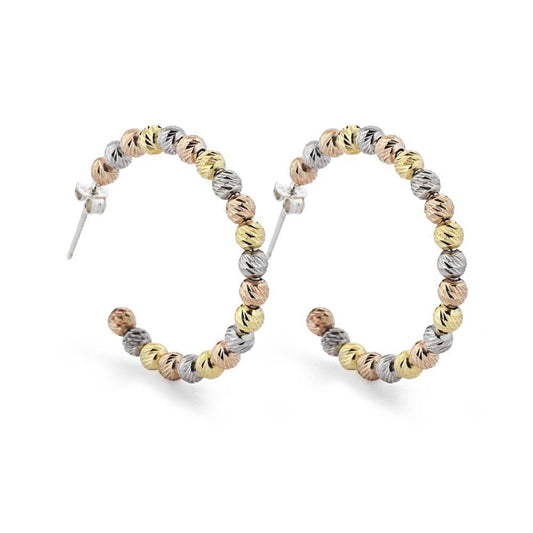 Marcello Pane Hoop Earrings with Faceted Microspheres