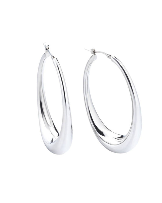 Marcello Pane Oval Hoop Earrings Venice