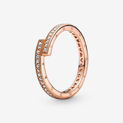 Pandora Luminous Spiral Ring Rose