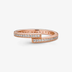 Pandora Luminous Spiral Ring Rose