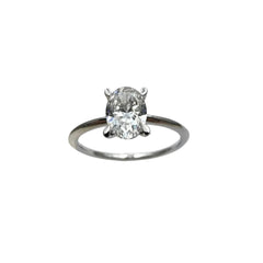 Anello Iannelli in Oro Bianco 18 KT con Diamante Naturale Taglio Ovale ct. 1,01 IGI ANX0V1