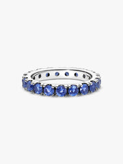 Anillo Pandora con banda azul brillante