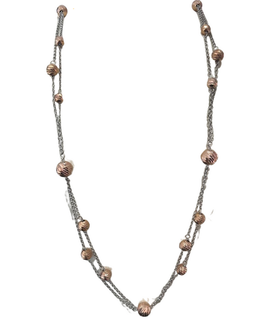Marcello Pane Petite Boules Necklace with Faceted Rosé Microspheres