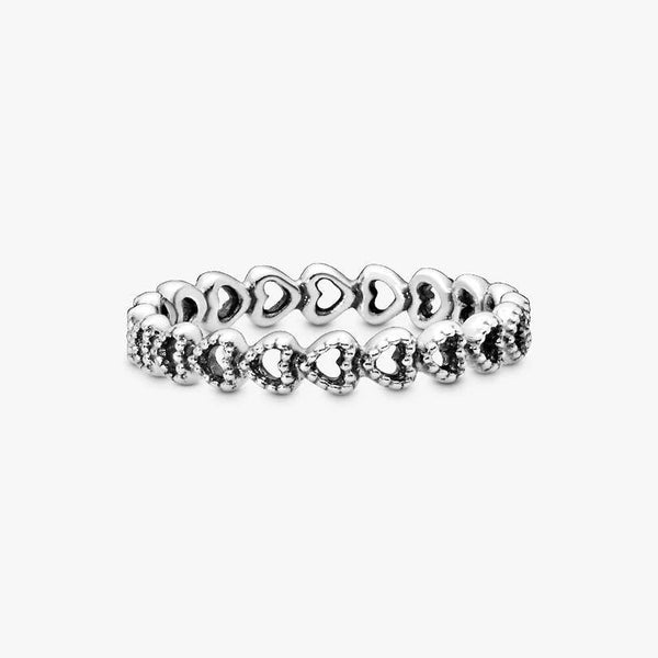 Anello Pandora Fascia Cuori Argentato 190980