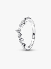 Anillo Pandora con marquesa brillante y deseos en plata