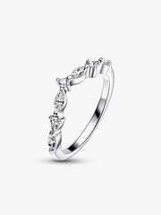 Anillo Pandora con marquesa brillante y deseos en plata