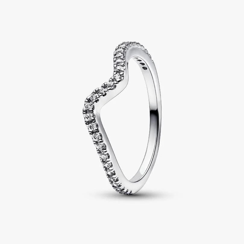 Pandora Wave Ring with Bright Stones