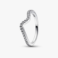 Pandora Wave Ring with Bright Stones