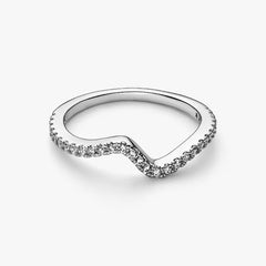 Pandora Wave Ring with Bright Stones