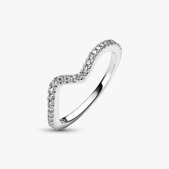 Pandora Wave Ring with Bright Stones