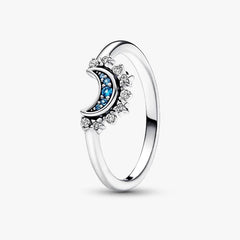 Pandora Moon Ring with Blue Stones