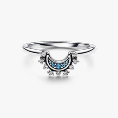 Pandora Moon Ring with Blue Stones