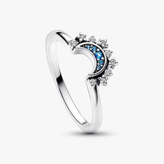 Pandora Moon Ring with Blue Stones