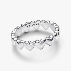 Pandora Be Love Heart Band Ring in Silver