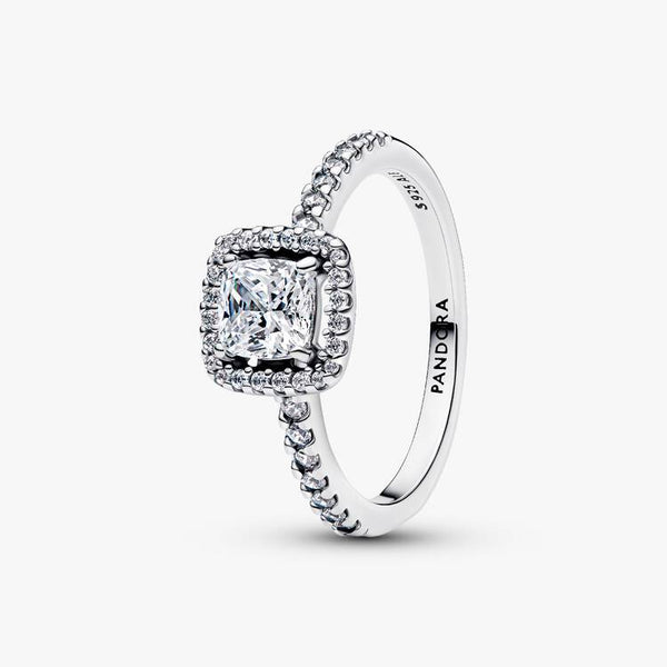 Anello Pandora Punto Luce Quadrato E Pavè 193555C02