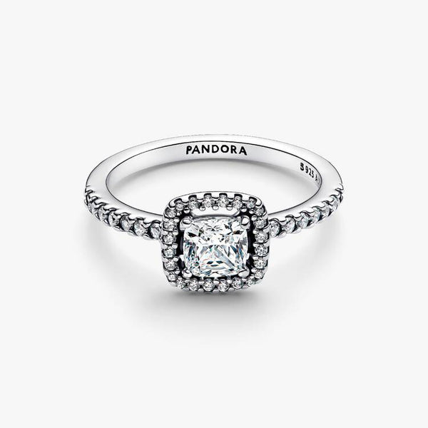 Anello Pandora Punto Luce Quadrato E Pavè 193555C02