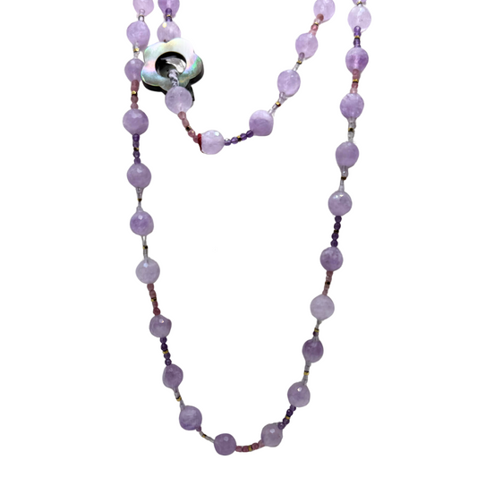 Collana Rajola Cecilia con Ametista, Tormalina, Fluorite e Ematite