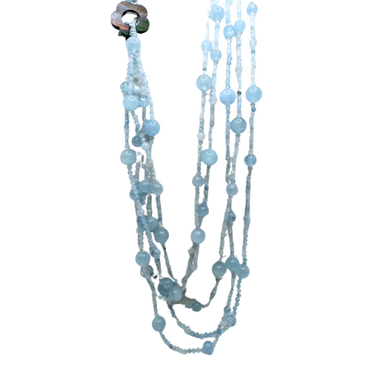 Collana Rajola Jazz con Acquamarina e Madreperla