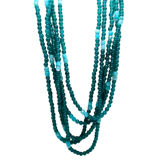 Collana Rajola Irene con Giada, Amazzonite e Madreperla