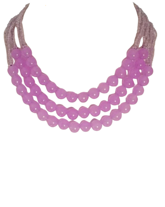 Collana Rajola Diva con Ametista, Giada e Madreperla