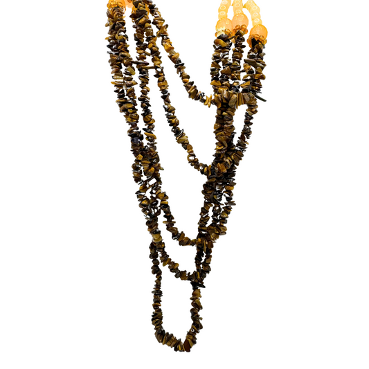 Collana Rajola Mambo con Giada e Occhio di Tigre