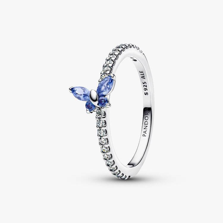 Pandora Blue Sparkling Butterfly Ring