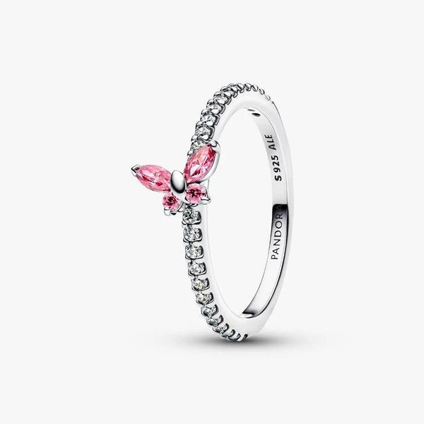 Anello Pandora Farfalla Scintillante Rosa 194269C02