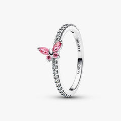 Anello Pandora Farfalla Scintillante Rosa 194269C02