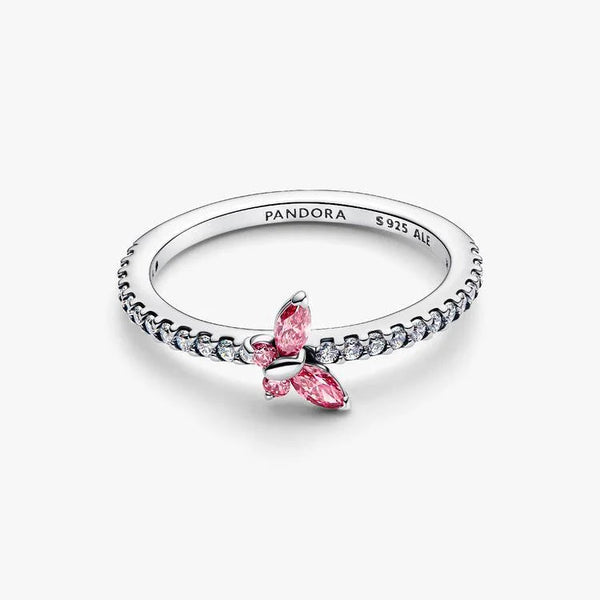 Anello Pandora Farfalla Scintillante Rosa 194269C02