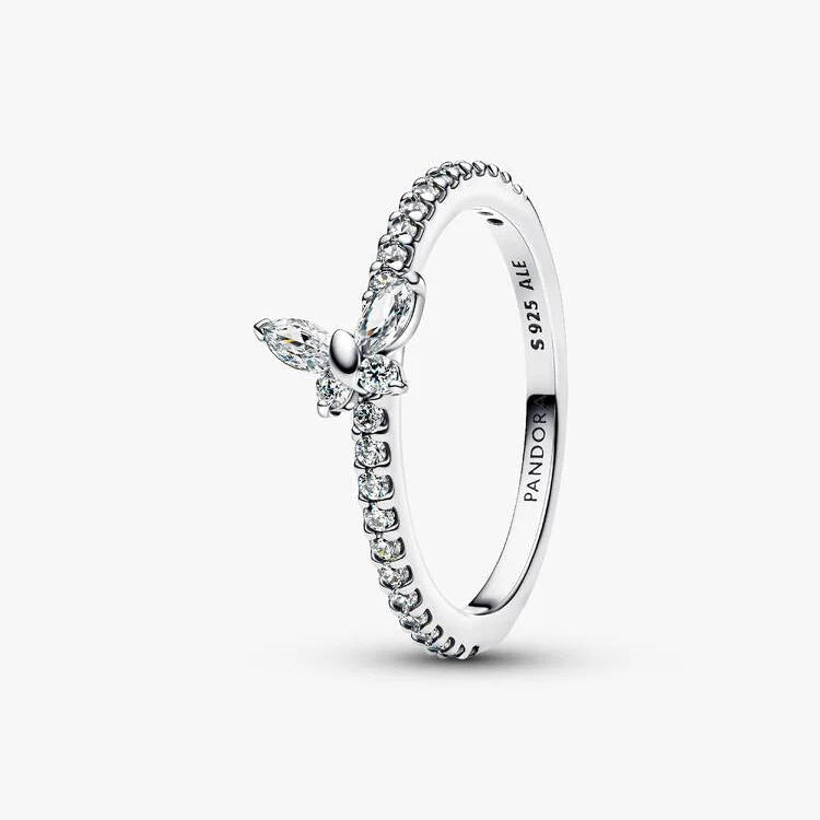 Anello Pandora Farfalla Luminosa Bianca 194269C03