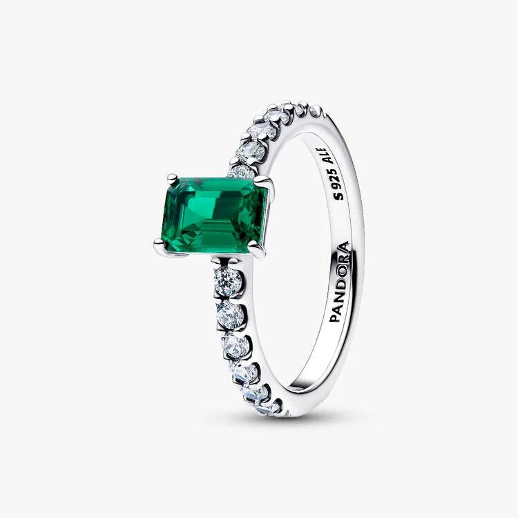 Pandora Green Baguette Cut Ring 194506c01