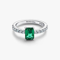 Pandora Green Baguette Cut Ring 194506c01