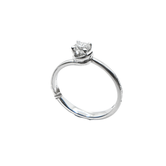 Salvini Solitaire Ring in White Gold with Central Diamond