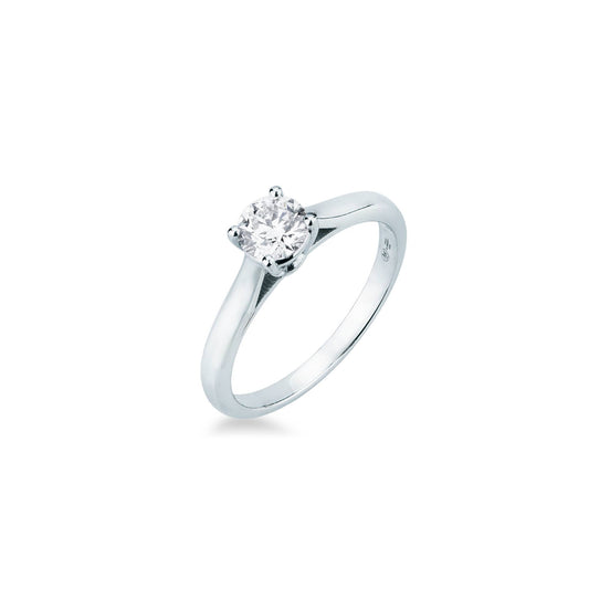 Anillo solitario de 4 puntas Mirco Visconti en oro blanco y diamante central