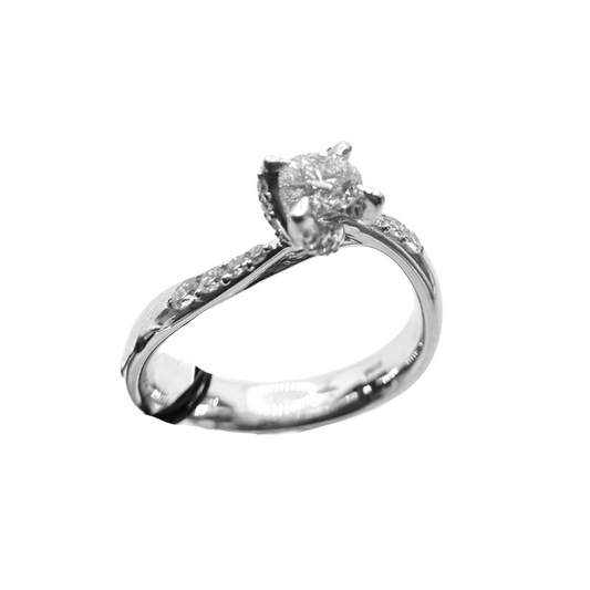 Anello Bibigì In Oro Bianco Con Brillante 0.30 FSI1 Certificato GIA