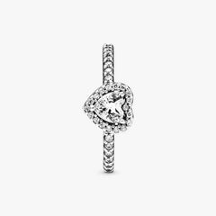 Anello Pandora Cuore In Rilievo Bianco 198421C01