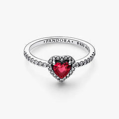 Anello Pandora Cuore in Rilievo Rosso 198421C02
