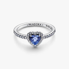 Anello Pandora Cuore In Rilievo Blu 198421C05