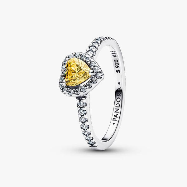 Anello Pandora Cuore In Rilievo Giallo 198421C06