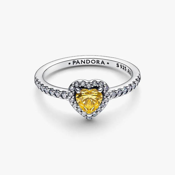 Anello Pandora Cuore In Rilievo Giallo 198421C06