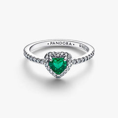Anello Pandora Cuore in Rilievo Verde Scuro 198421c07